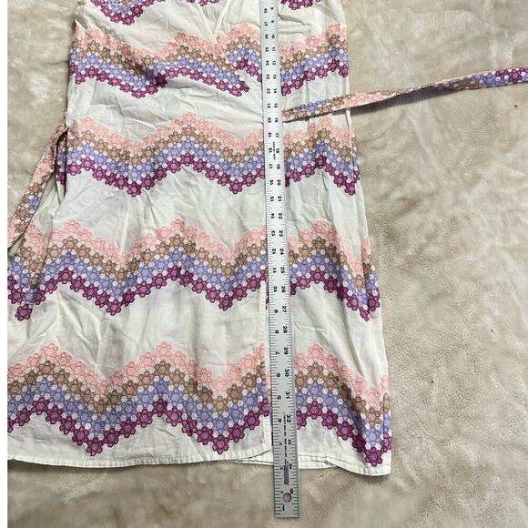 Miguelina Ali Wrap Dress Women's Med White Pink Embroiodered Sleeveless RTR - Picture 12 of 14